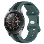 22mm バタフライバックル ツートーンシリコンウォッチバンド Samsung Galaxy Watch3 45mm用、Samsung Galaxy Watch 46mm用、Samsung Gear S3 Classic用、Samsung Gear S3 Frontier用