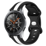 22mm バタフライバックル ツートーンシリコンウォッチバンド Samsung Galaxy Watch3 45mm用、Samsung Galaxy Watch 46mm用、Samsung Gear S3 Classic用、Samsung Gear S3 Frontier用