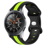 22mm バタフライバックル ツートーンシリコンウォッチバンド Samsung Galaxy Watch3 45mm用、Samsung Galaxy Watch 46mm用、Samsung Gear S3 Classic用、Samsung Gear S3 Frontier用