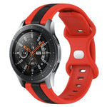 22mm バタフライバックル ツートーンシリコンウォッチバンド Samsung Galaxy Watch3 45mm用、Samsung Galaxy Watch 46mm用、Samsung Gear S3 Classic用、Samsung Gear S3 Frontier用