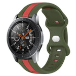 22mm バタフライバックル ツートーンシリコンウォッチバンド Samsung Galaxy Watch3 45mm用、Samsung Galaxy Watch 46mm用、Samsung Gear S3 Classic用、Samsung Gear S3 Frontier用