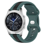 22mm バタフライバックル ツートーンシリコンウォッチバンド Samsung Galaxy Watch3 45mm用、Samsung Galaxy Watch 46mm用、Samsung Gear S3 Classic用、Samsung Gear S3 Frontier用