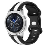 22mm バタフライバックル ツートーンシリコンウォッチバンド Samsung Galaxy Watch3 45mm用、Samsung Galaxy Watch 46mm用、Samsung Gear S3 Classic用、Samsung Gear S3 Frontier用