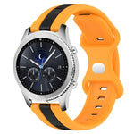 22mm バタフライバックル ツートーンシリコンウォッチバンド Samsung Galaxy Watch3 45mm用、Samsung Galaxy Watch 46mm用、Samsung Gear S3 Classic用、Samsung Gear S3 Frontier用