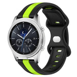 22mm バタフライバックル ツートーンシリコンウォッチバンド Samsung Galaxy Watch3 45mm用、Samsung Galaxy Watch 46mm用、Samsung Gear S3 Classic用、Samsung Gear S3 Frontier用