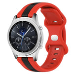 22mm バタフライバックル ツートーンシリコンウォッチバンド Samsung Galaxy Watch3 45mm用、Samsung Galaxy Watch 46mm用、Samsung Gear S3 Classic用、Samsung Gear S3 Frontier用