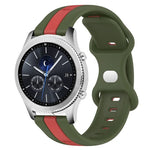 22mm バタフライバックル ツートーンシリコンウォッチバンド Samsung Galaxy Watch3 45mm用、Samsung Galaxy Watch 46mm用、Samsung Gear S3 Classic用、Samsung Gear S3 Frontier用
