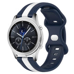 22mm バタフライバックル ツートーンシリコンウォッチバンド Samsung Galaxy Watch3 45mm用、Samsung Galaxy Watch 46mm用、Samsung Gear S3 Classic用、Samsung Gear S3 Frontier用