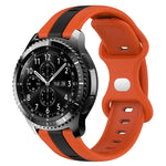 22mm バタフライバックル ツートーンシリコンウォッチバンド Samsung Galaxy Watch3 45mm用、Samsung Galaxy Watch 46mm用、Samsung Gear S3 Classic用、Samsung Gear S3 Frontier用