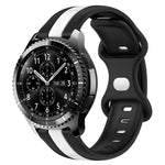 22mm バタフライバックル ツートーンシリコンウォッチバンド Samsung Galaxy Watch3 45mm用、Samsung Galaxy Watch 46mm用、Samsung Gear S3 Classic用、Samsung Gear S3 Frontier用