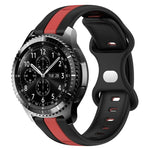 22mm バタフライバックル ツートーンシリコンウォッチバンド Samsung Galaxy Watch3 45mm用、Samsung Galaxy Watch 46mm用、Samsung Gear S3 Classic用、Samsung Gear S3 Frontier用