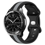 22mm バタフライバックル ツートーンシリコンウォッチバンド Samsung Galaxy Watch3 45mm用、Samsung Galaxy Watch 46mm用、Samsung Gear S3 Classic用、Samsung Gear S3 Frontier用