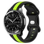 22mm バタフライバックル ツートーンシリコンウォッチバンド Samsung Galaxy Watch3 45mm用、Samsung Galaxy Watch 46mm用、Samsung Gear S3 Classic用、Samsung Gear S3 Frontier用