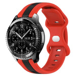 22mm バタフライバックル ツートーンシリコンウォッチバンド Samsung Galaxy Watch3 45mm用、Samsung Galaxy Watch 46mm用、Samsung Gear S3 Classic用、Samsung Gear S3 Frontier用