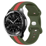 22mm バタフライバックル ツートーンシリコンウォッチバンド Samsung Galaxy Watch3 45mm用、Samsung Galaxy Watch 46mm用、Samsung Gear S3 Classic用、Samsung Gear S3 Frontier用