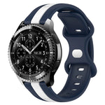 22mm バタフライバックル ツートーンシリコンウォッチバンド Samsung Galaxy Watch3 45mm用、Samsung Galaxy Watch 46mm用、Samsung Gear S3 Classic用、Samsung Gear S3 Frontier用