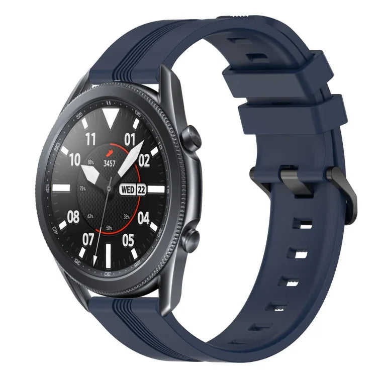 22mm 凹型ストライプシリコンウォッチバンド、Samsung Galaxy Watch3 45mm用、Samsung Galaxy Watch 46mm用、Samsung Gear S3 Classic用、Samsung Gear S3 Frontier用