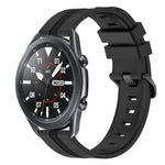 22mm 凹型ストライプシリコンウォッチバンド、Samsung Galaxy Watch3 45mm用、Samsung Galaxy Watch 46mm用、Samsung Gear S3 Classic用、Samsung Gear S3 Frontier用