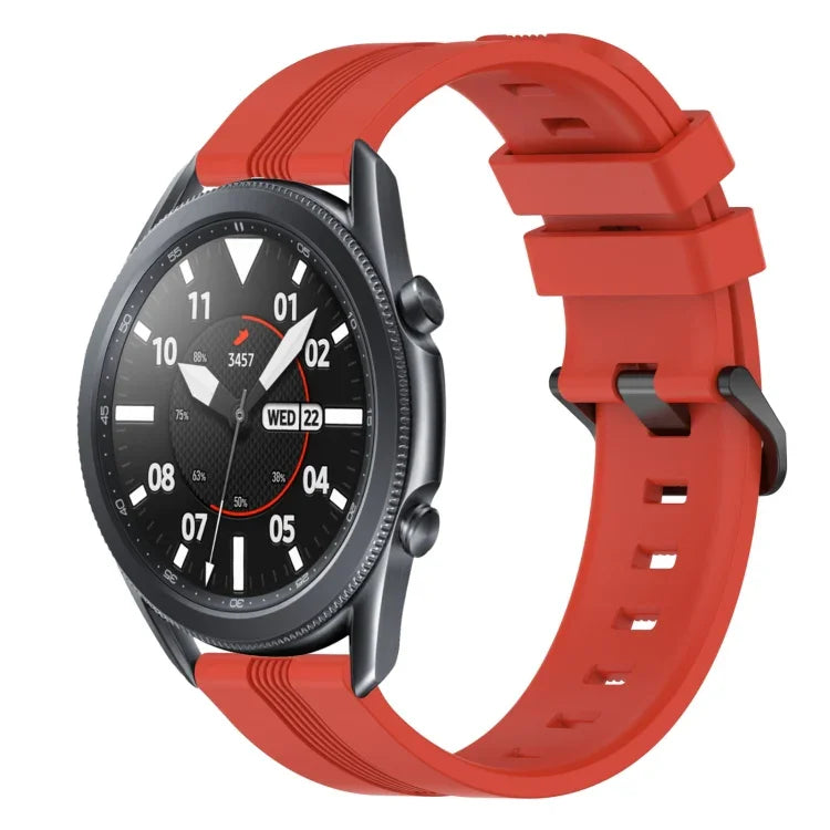 22mm 凹型ストライプシリコンウォッチバンド、Samsung Galaxy Watch3 45mm用、Samsung Galaxy Watch 46mm用、Samsung Gear S3 Classic用、Samsung Gear S3 Frontier用