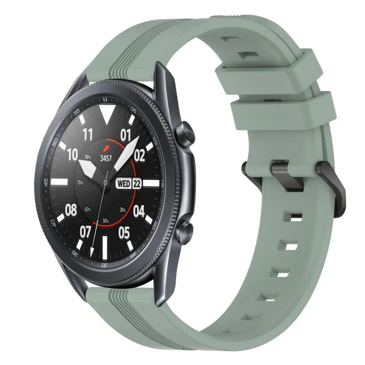 22mm 凹型ストライプシリコンウォッチバンド、Samsung Galaxy Watch3 45mm用、Samsung Galaxy Watch 46mm用、Samsung Gear S3 Classic用、Samsung Gear S3 Frontier用