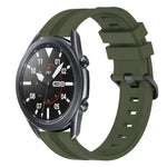 22mm 凹型ストライプシリコンウォッチバンド、Samsung Galaxy Watch3 45mm用、Samsung Galaxy Watch 46mm用、Samsung Gear S3 Classic用、Samsung Gear S3 Frontier用