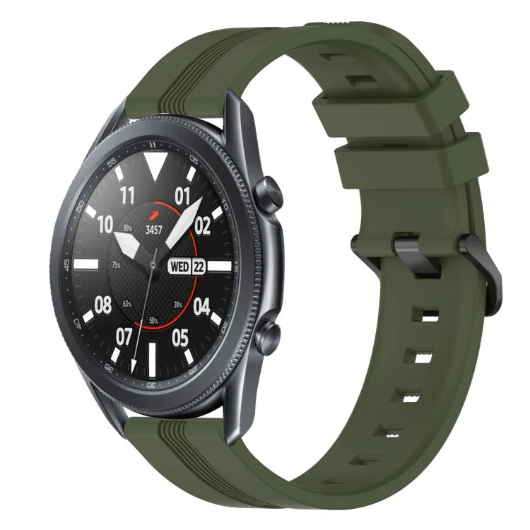 22mm 凹型ストライプシリコンウォッチバンド、Samsung Galaxy Watch3 45mm用、Samsung Galaxy Watch 46mm用、Samsung Gear S3 Classic用、Samsung Gear S3 Frontier用
