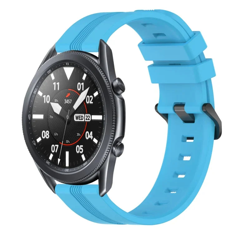 22mm 凹型ストライプシリコンウォッチバンド、Samsung Galaxy Watch3 45mm用、Samsung Galaxy Watch 46mm用、Samsung Gear S3 Classic用、Samsung Gear S3 Frontier用
