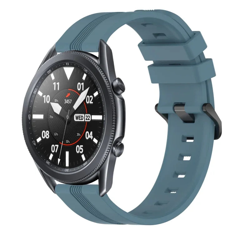22mm 凹型ストライプシリコンウォッチバンド、Samsung Galaxy Watch3 45mm用、Samsung Galaxy Watch 46mm用、Samsung Gear S3 Classic用、Samsung Gear S3 Frontier用
