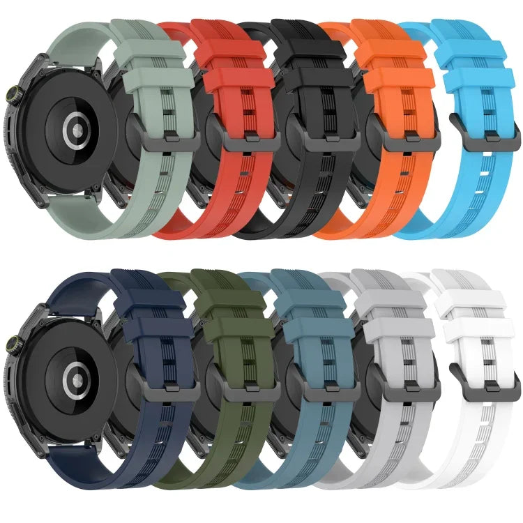 22mm 凹型ストライプシリコンウォッチバンド、Samsung Galaxy Watch3 45mm用、Samsung Galaxy Watch 46mm用、Samsung Gear S3 Classic用、Samsung Gear S3 Frontier用