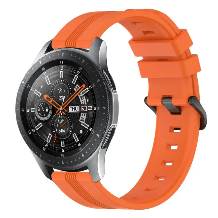22mm 凹型ストライプシリコンウォッチバンド、Samsung Galaxy Watch3 45mm用、Samsung Galaxy Watch 46mm用、Samsung Gear S3 Classic用、Samsung Gear S3 Frontier用