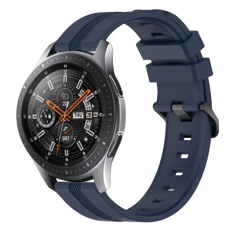 22mm 凹型ストライプシリコンウォッチバンド、Samsung Galaxy Watch3 45mm用、Samsung Galaxy Watch 46mm用、Samsung Gear S3 Classic用、Samsung Gear S3 Frontier用