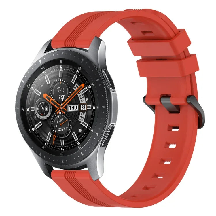 22mm 凹型ストライプシリコンウォッチバンド、Samsung Galaxy Watch3 45mm用、Samsung Galaxy Watch 46mm用、Samsung Gear S3 Classic用、Samsung Gear S3 Frontier用