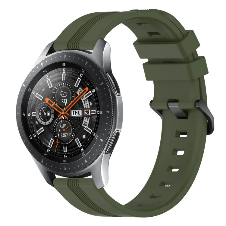 22mm 凹型ストライプシリコンウォッチバンド、Samsung Galaxy Watch3 45mm用、Samsung Galaxy Watch 46mm用、Samsung Gear S3 Classic用、Samsung Gear S3 Frontier用