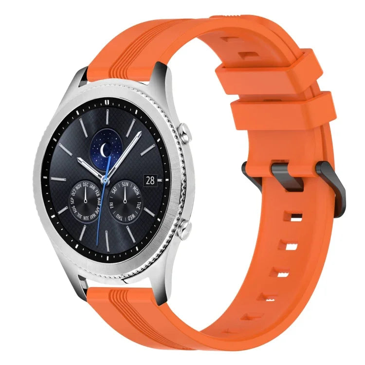 22mm 凹型ストライプシリコンウォッチバンド、Samsung Galaxy Watch3 45mm用、Samsung Galaxy Watch 46mm用、Samsung Gear S3 Classic用、Samsung Gear S3 Frontier用