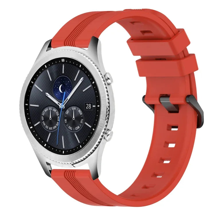 22mm 凹型ストライプシリコンウォッチバンド、Samsung Galaxy Watch3 45mm用、Samsung Galaxy Watch 46mm用、Samsung Gear S3 Classic用、Samsung Gear S3 Frontier用