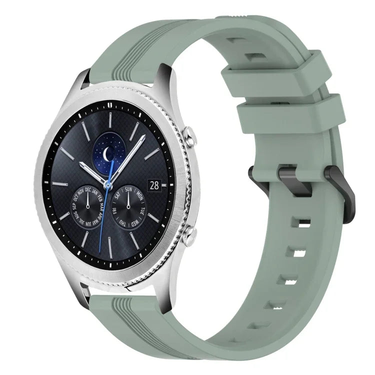 22mm 凹型ストライプシリコンウォッチバンド、Samsung Galaxy Watch3 45mm用、Samsung Galaxy Watch 46mm用、Samsung Gear S3 Classic用、Samsung Gear S3 Frontier用