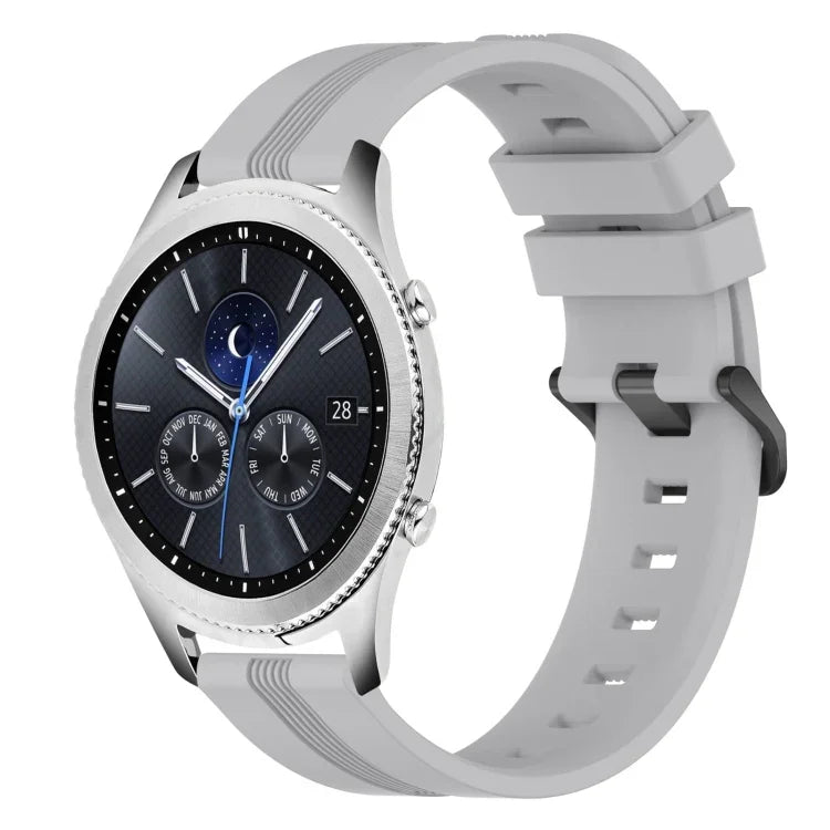 22mm 凹型ストライプシリコンウォッチバンド、Samsung Galaxy Watch3 45mm用、Samsung Galaxy Watch 46mm用、Samsung Gear S3 Classic用、Samsung Gear S3 Frontier用