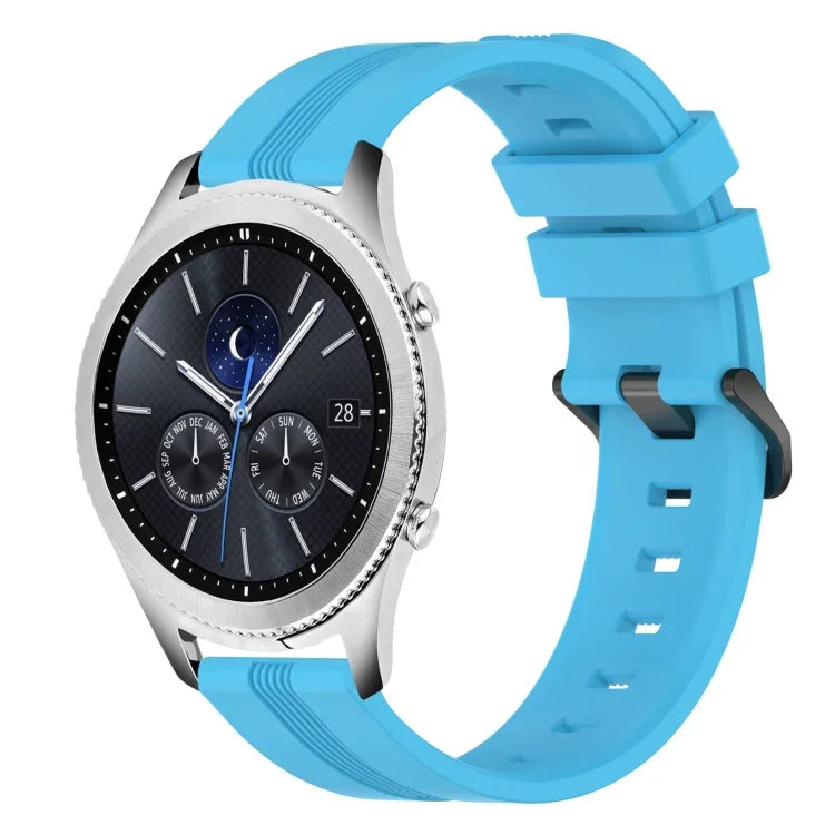 22mm 凹型ストライプシリコンウォッチバンド、Samsung Galaxy Watch3 45mm用、Samsung Galaxy Watch 46mm用、Samsung Gear S3 Classic用、Samsung Gear S3 Frontier用