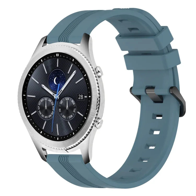 22mm 凹型ストライプシリコンウォッチバンド、Samsung Galaxy Watch3 45mm用、Samsung Galaxy Watch 46mm用、Samsung Gear S3 Classic用、Samsung Gear S3 Frontier用