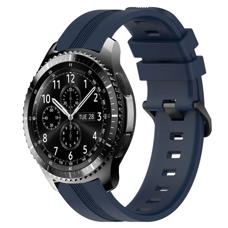 22mm 凹型ストライプシリコンウォッチバンド、Samsung Galaxy Watch3 45mm用、Samsung Galaxy Watch 46mm用、Samsung Gear S3 Classic用、Samsung Gear S3 Frontier用