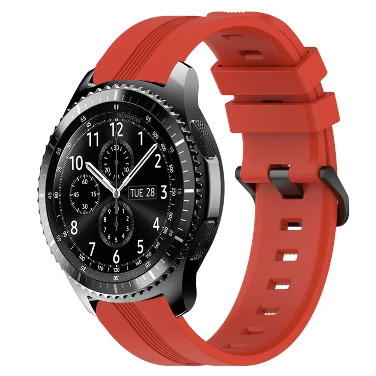 22mm 凹型ストライプシリコンウォッチバンド、Samsung Galaxy Watch3 45mm用、Samsung Galaxy Watch 46mm用、Samsung Gear S3 Classic用、Samsung Gear S3 Frontier用