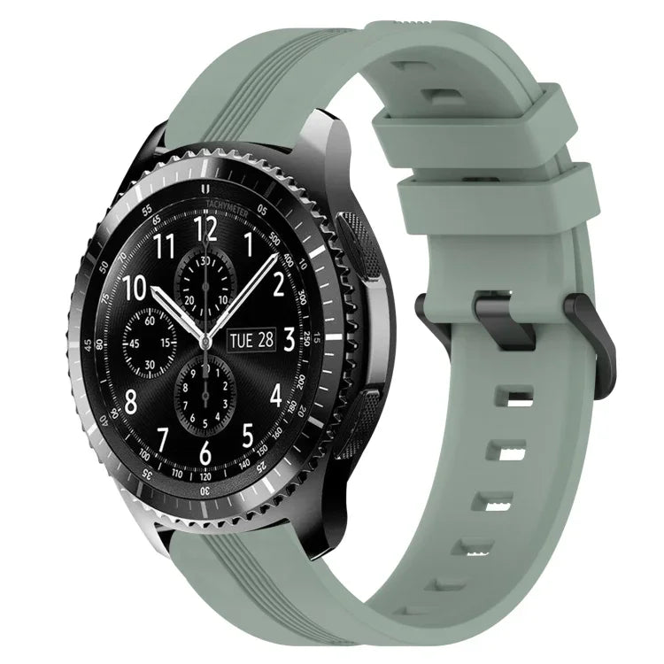 22mm 凹型ストライプシリコンウォッチバンド、Samsung Galaxy Watch3 45mm用、Samsung Galaxy Watch 46mm用、Samsung Gear S3 Classic用、Samsung Gear S3 Frontier用