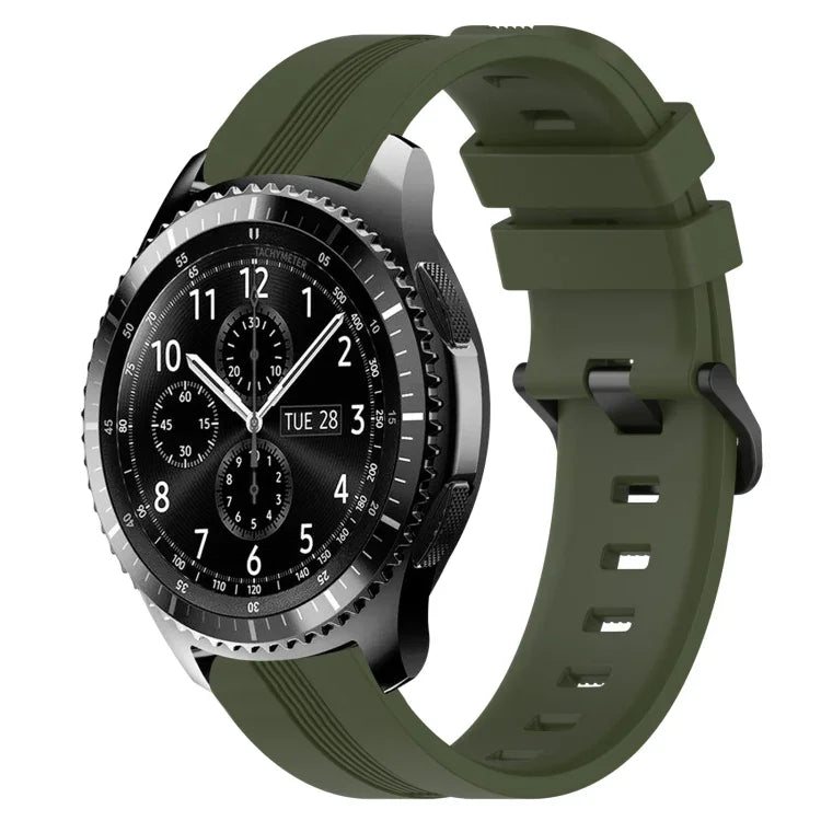 22mm 凹型ストライプシリコンウォッチバンド、Samsung Galaxy Watch3 45mm用、Samsung Galaxy Watch 46mm用、Samsung Gear S3 Classic用、Samsung Gear S3 Frontier用