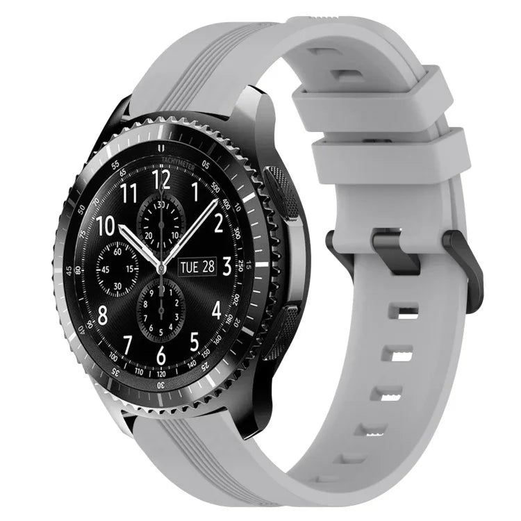 22mm 凹型ストライプシリコンウォッチバンド、Samsung Galaxy Watch3 45mm用、Samsung Galaxy Watch 46mm用、Samsung Gear S3 Classic用、Samsung Gear S3 Frontier用