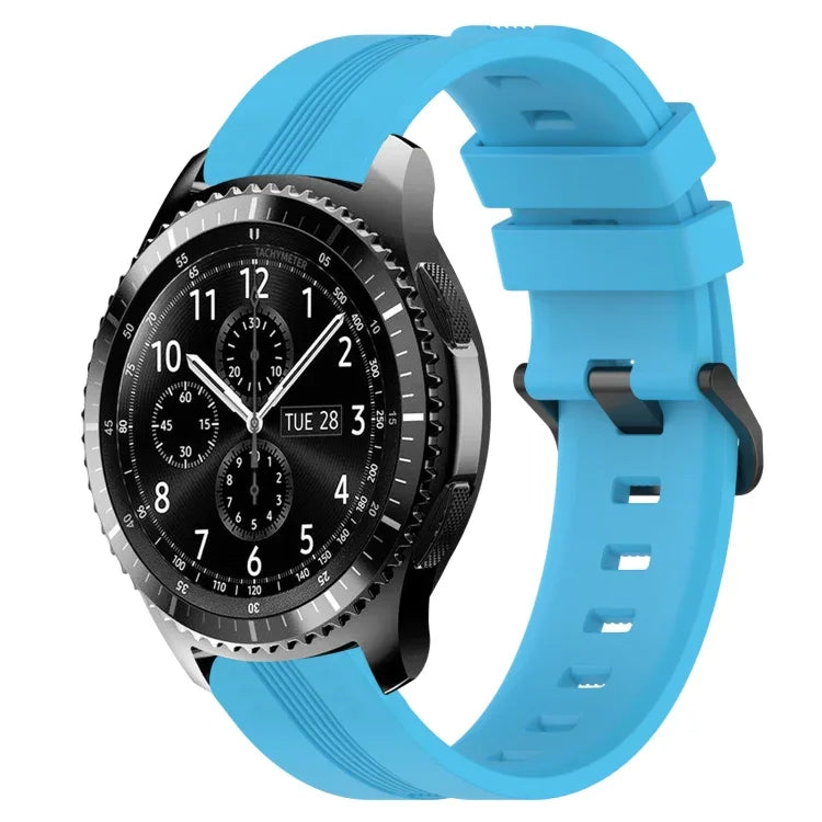 22mm 凹型ストライプシリコンウォッチバンド、Samsung Galaxy Watch3 45mm用、Samsung Galaxy Watch 46mm用、Samsung Gear S3 Classic用、Samsung Gear S3 Frontier用