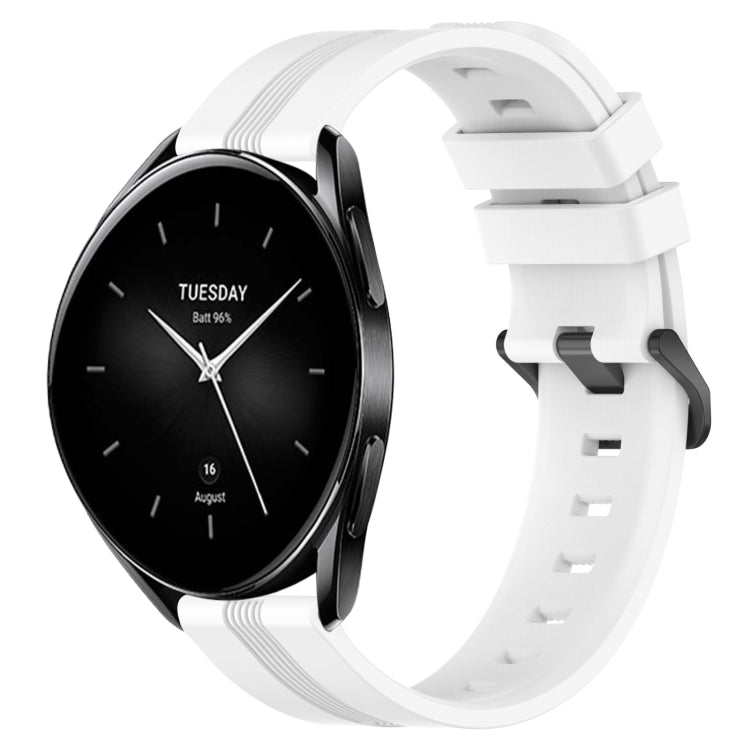 22mm Concave Striped Slicone Watch Band, For Xiaomi Watch S2 42mm, For Xiaomi Watch S2 46mm, For Xiaomi MI Watch S1, For Xiaomi MI Watch S1 Pro