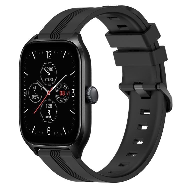 20mm Concave Striped Slicone Watch Band, For Amazfit GTS 4, For Amazfit GTS 3, For Amazfit GTS 2E, For Amazfit GTS 2 Mini