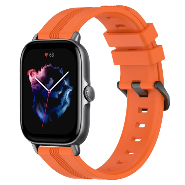 20mm Concave Striped Slicone Watch Band, For Amazfit GTS 4, For Amazfit GTS 3, For Amazfit GTS 2E, For Amazfit GTS 2 Mini