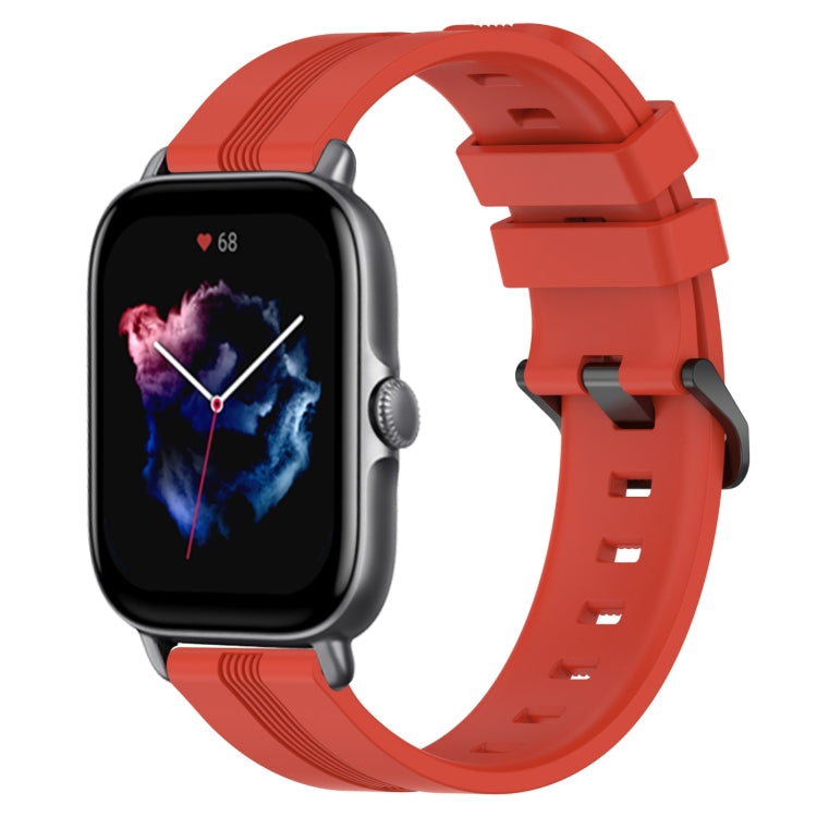 20mm Concave Striped Slicone Watch Band, For Amazfit GTS 4, For Amazfit GTS 3, For Amazfit GTS 2E, For Amazfit GTS 2 Mini