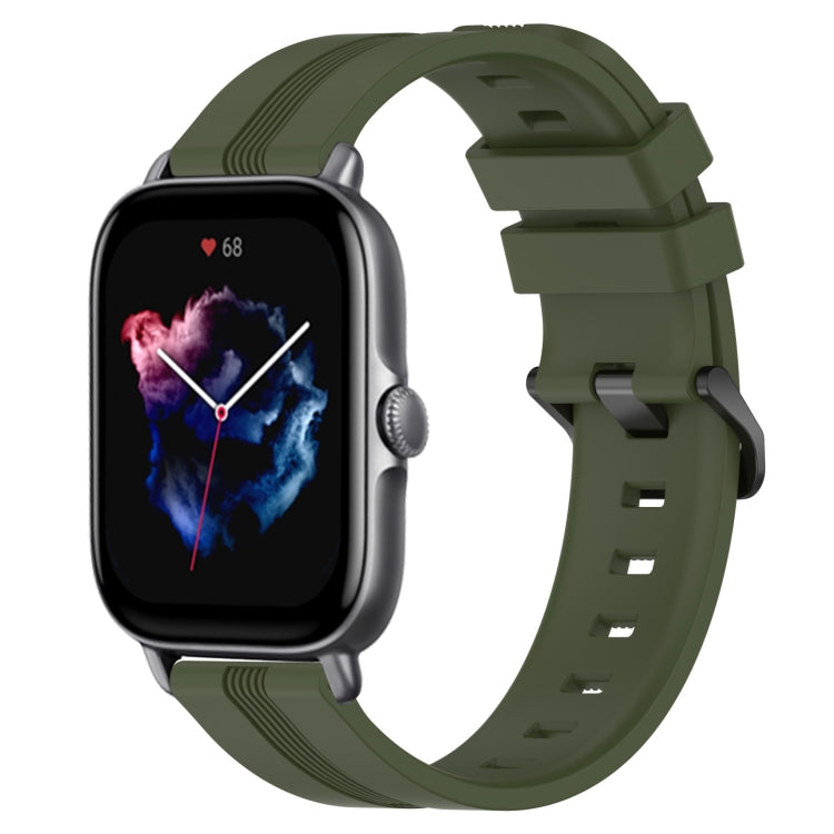 20mm Concave Striped Slicone Watch Band, For Amazfit GTS 4, For Amazfit GTS 3, For Amazfit GTS 2E, For Amazfit GTS 2 Mini